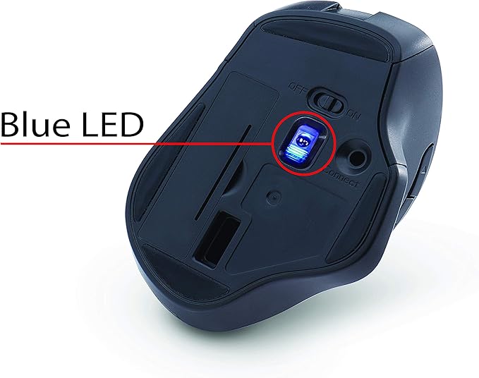 Verbatim 2.4G Wireless Ergonomic LED Silent Mouse - Noiseless and Silent Click Computer Mouse with Nano Receiver for Mac and PC - Red