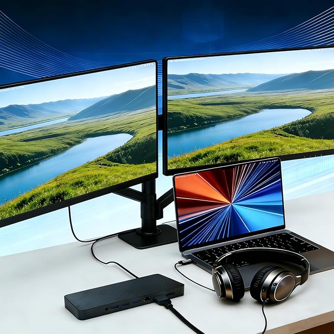 9in1 Universal Docking Station 2 Monitors(1MK33AA#ABA) Compatible with HP Universal Docking Station (1MK33AA#ABA) USB C Hub with 2xDPRJ45Max 90W PD3xUSB 2.01xUSB-C