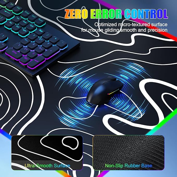 Mouse Pad with Foldable Phone Holder &amp Wireless Charger XL RGB Gaming Mousepad 31.5x11.8 Large Desk Mat for Keyboard Home Desk Pad with Dual Qi Charging Station | 11 Colors &amp 5 Modes | Wat
