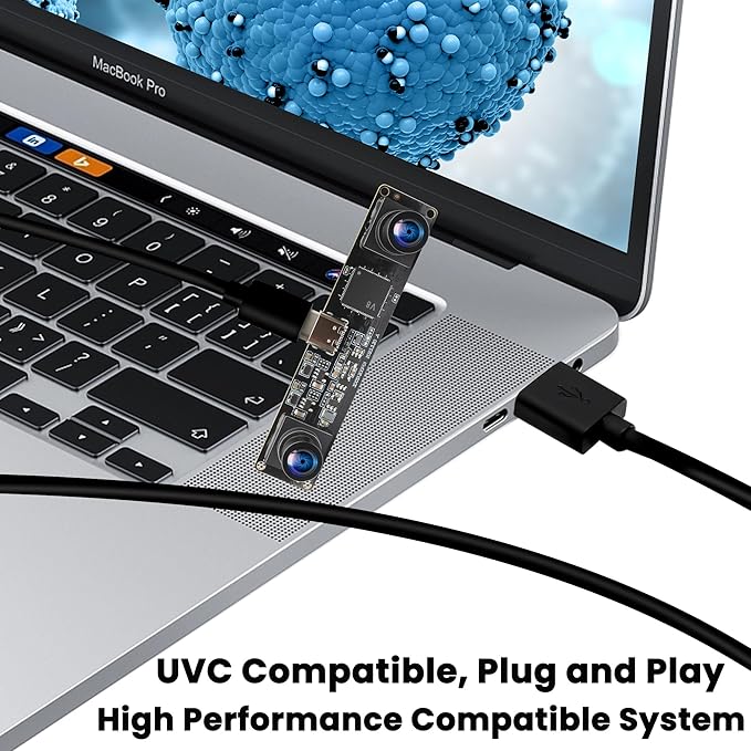 120fps 3D Stereo USB Camera Global Shutter 1200P Synchronization Dual Lens Module 90 Degree for PC Computer USB2.0 Plug and Play Face Recognition QR Codes Scanning
