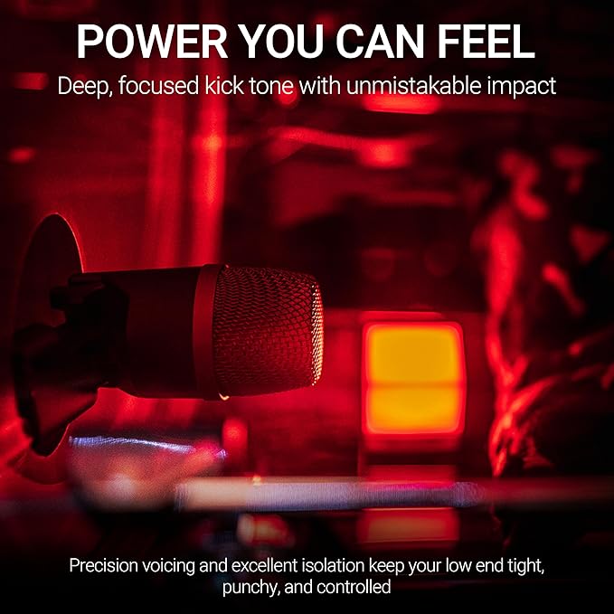 SE ELECTRONICS V Kick Drum Mic - Compact Dynamic Supercardioid Drum Microphone for Kicks with 4 Sound Settings &amp Adjustable Swivel Mount for Precise Positioning - Perfect for Studio &amp Live Use