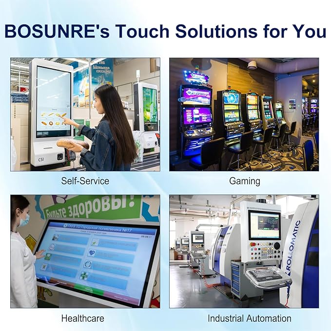 19 Inch 10-Point Multi-Touch Screen Monitor1280x1024 Industrial Touch Display with HD-MI+VGA Interface Black Open Frame Touch Monitor for Indusitrial Retail Commercial