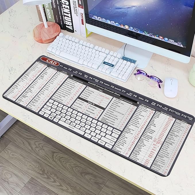 Engineer Architect Gifts Ultimate Auto cad Command Alia SES Shortcuts Mouse Mat Quick Command Reference for Auto cad Users MousepadGift for Architect Desk Mat Gaming Desk Mat KMH