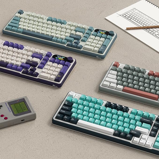 RK ROYAL KLUDGE S98 Mechanical Keyboard w/Smart Display &amp Knob Top Mount 96% Wireless Mechanical Keyboard BT/2.4G/USB-C Hot Swappable Software Support Massive Battery 98 Keys