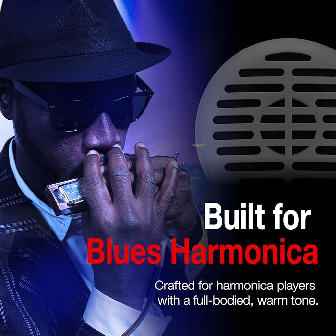Superlux D112C Omnidirectional Dynamic Microphone – Hi-Z Vocal Mic for Blues/Harmonica Volume Control 6.3mm Connector &amp 6m Cable Plug into Guitar Amps Live Performance Vintage Bullet Mic Desi