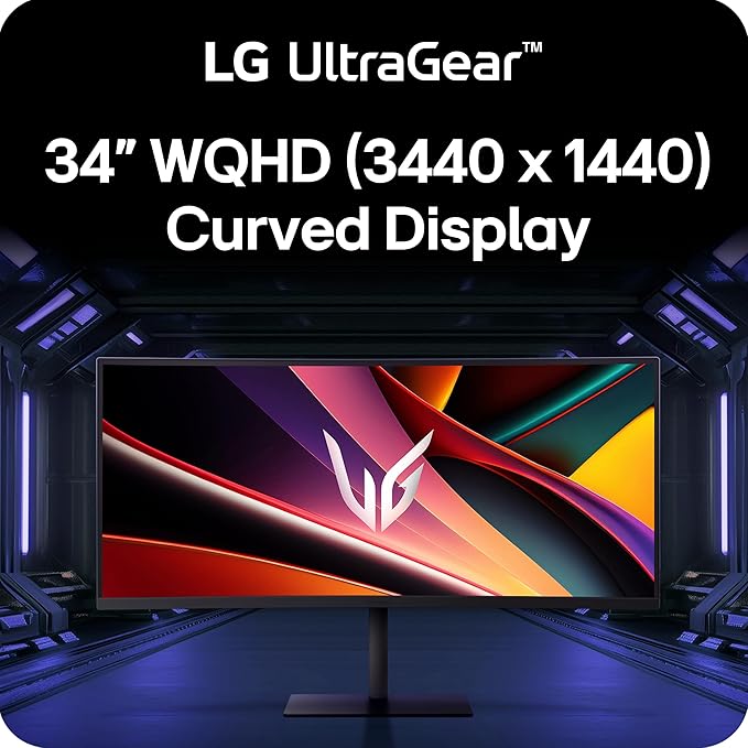 LG 34G630A-B 34-Inch Ultragear WQHD (3440 x 1440) Curved Gaming Monitor 240Hz 1ms FreeSync Premium DisplayHDR 400 Built-in Speaker HDMI DisplayPort USB Type-C Tilt/Height/Swivel Stand Black