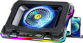 KeiBn Gaming Laptop Cooling Pad Laptop Cooler with 5.5inch Cooling Fan Rapid Cooling Fan Laptop 15.6-19.3inch Infinitely Variable Speed 7 Height Stands 2 USB Ports-K1 5V