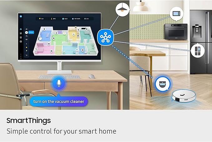 Samsung 32” Smart Monitor M7 (M70F) 4K UHD Display Samsung Vision AI Smart TV Apps Gaming Hub USB-C HDMI and USB-A White LS32FM703UNXZA 2025