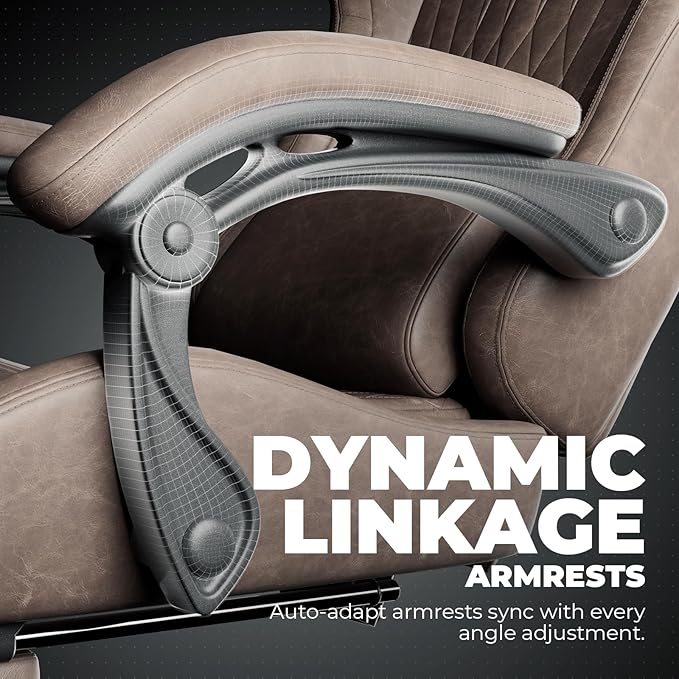 GTPLAYER ACE-PRO Music Gaming Chairs – Built-in Speakers App Support &amp Bluetooth Control Computer Game Chairs with Footrest for Adults Ergonomic Reclining Silla Linkage Armrest Light Brown