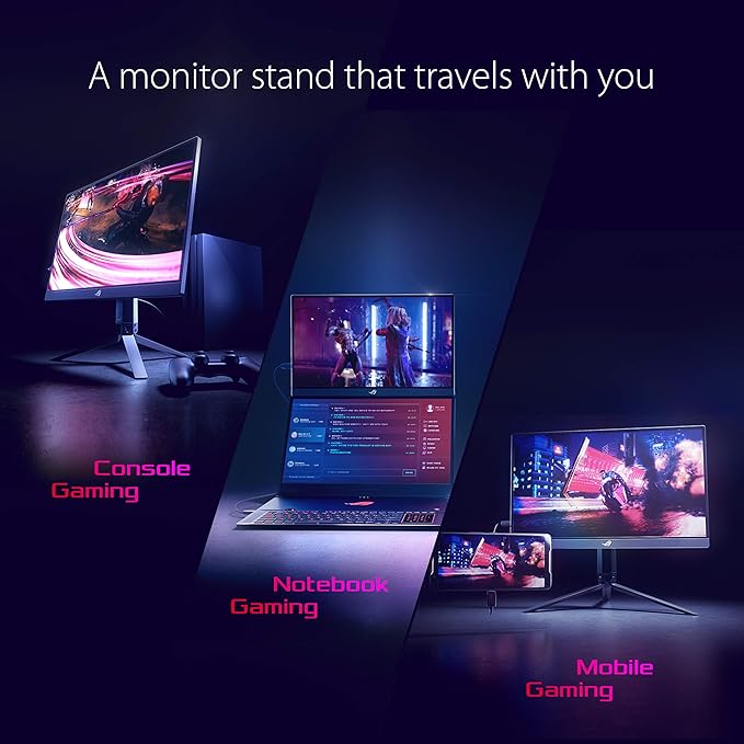 ASUS ROG Strix 17.3 1080P Portable Gaming Monitor (XG17AHP)-FHD IPS 240Hz Adaptive-Sync Built-in Battery ROG Bag Tripod Stand USB Type-C Micro HDMI for Laptop PC Console 3-Year Warranty