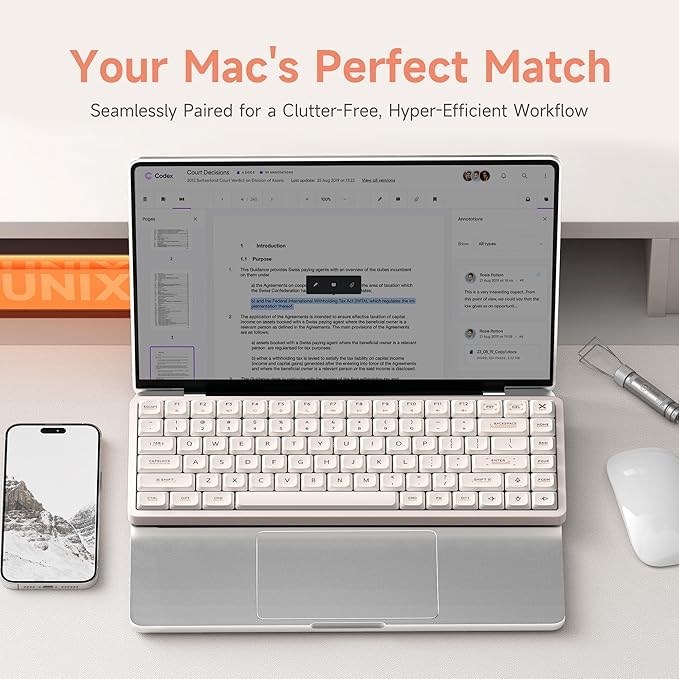 IQUNIX Magi75 Pro Low-Profile Wireless Mechanical Keyboard 75% Layout Hot-Swappable Creamy Linear RGB Backlit Full Aluminum VIA Customizable for Mac/Windows/Linux (Media Controls)