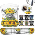 Wireless Mouse Pad with Wrist Support Ergonomic Gel Mouse Pad Soft Memory Foam Keyboard Wrist Pad for Office Typing Desk Pad Cute Highland Cow and Sunflowers White MousePads