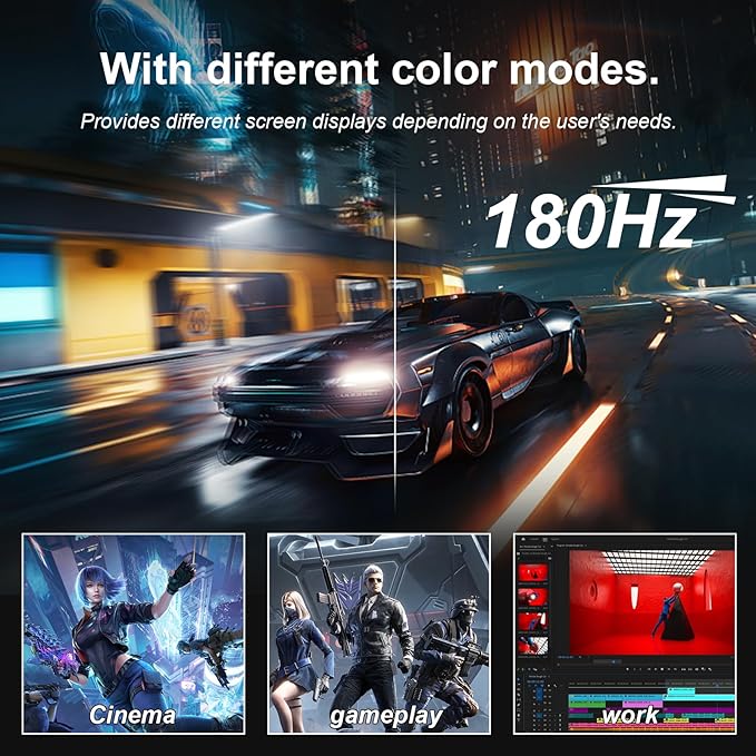 27 inch Gaming Monitor 1920x1080p 180Hz FHD GTG Vertical with Freesync Eye-Care Technology HDMIVESA Compatiblefor Gaming Home Office