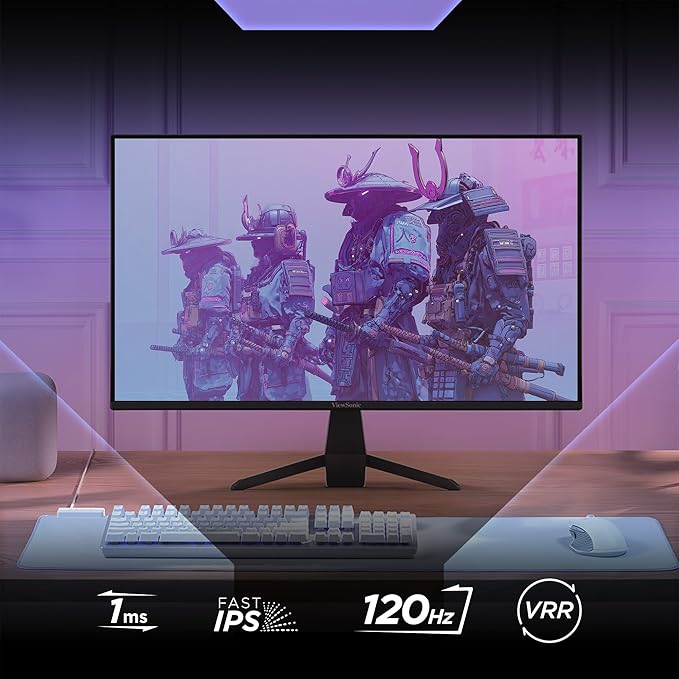 ViewSonic VX2470-MHD 24 Inch 1080p IPS Monitor with 120Hz 1ms Variable Refresh Rate Eye Care HDMI VGA and DisplayPort Inputs