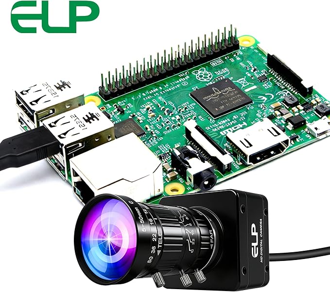 ELP High Speed 4K 60FPS USB Camera Manual Zoom Webcam for Computer Mini UVC 2160P USB3.0/2.0 Lightburn Cameras for Windows Linux Mac Pi 5-50mm 10X Varifocal IMX678 Web Cam for Laptop Jetson Nano