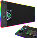 Mouse Pad with Wireless Charging RGB Gaming Desk Mat Large XXL Desk Pad 15 Lighting Modes Ultra-Smooth Surface Non-Slip Mouse Mat Waterproof Computer Keyboard Pad for Gamer 800x400x4MM Black