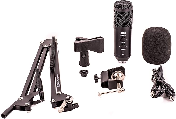 CAD PM1100 PodMaster™ D usb Professional Broadcast / Podcasting Microphone with Dynamic Capsule supplied with Broadcast Boom Mic Stand
