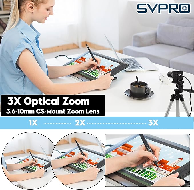 SVPRO 1080P 120fps High Speed USB Camera12 Megapixels 4K Glof Swing Webcam Manual Focus with 3X Optical ZoomIndustrial Lightburn Cam UVC Plug and Play for Computer Laptop Raspberry Pi