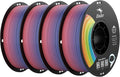 Creality PLA+ Filament 1.75mm Rainbow 4KG 3D Printer Filament 4 Pack 1kg Cardboard Spool Strong Toughness No-Tangling Accuracy +/-0.02mm Multi-Color 3D Printing Filament for Most FDM Printers