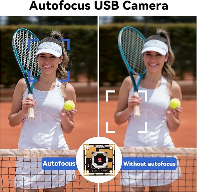 5MP Autofocus USB Camera Module 1944P 15fps Webcam with 60 Degree Lens Lightburn Camera for Raspberry PI Laptop Jetson Nano Compact Webcam for Monitoring Industrial Inspection VR