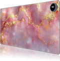 Heated Mouse PadWarm Desk Pad with 3 Levels Heating &amp 3 Hours Auto Shut-Off PU Leather Heated Desk Pad Warmer Pad for Home Office - 23.6 x 14.2 inchPink Gold Marble