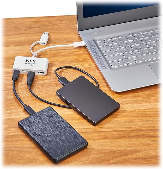 Tripp Lite 4-Port USB-C Hub for Laptop 2 USB-A &amp 2 USB-C Ports - USB 3.2 Gen 2 with 10 Gbps Data Transfer Thunderbolt 3 Compatible No Software Needed White 3-Year Warranty (U460-004-2A2C-3)