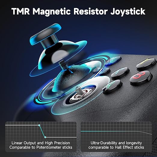 AceGamer Pluto 2.4G Wireless Bluetooth Controller for PC/Switch/Switch 2/iOS/Android/SteamTMR JoysticksHall Effect Triggers4-Motors Vibration1000Hz Polling RateForce-balanced Lever BumpersPragra
