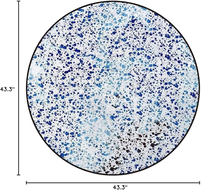 Abstract Soft Round Area Rug for BedroomCircle Rug Shaggy Floor Mat for PlayroomTeen Room Decor for Girls Boys Splattered Paint DropsPurple White Diameter 43.3 in