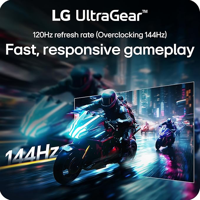 LG 24G411A-B 24-inch Ultragear Full HD (1920 x 1080) IPS Gaming Monitor 144Hz (O/C) 1ms MBR NVIDIA G-Sync Compatible AMD FreeSync HDR10 HDMI DisplayPort Slim Stand Black