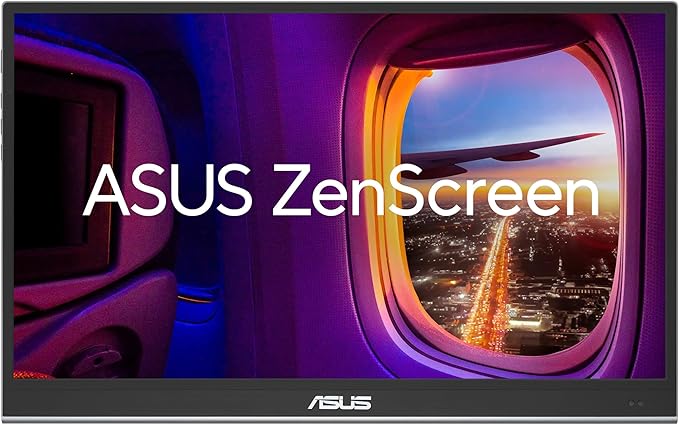 ASUS ZenScreen 16” OLED USB-C portable monitor (MQ16AHE) – Full HD 100% DCI-P3 1ms HDR-10 Mini HDMI Eye Care Proximity Sensor 360° kickstand Compatible with Laptops Smartphones 3 yr warranty