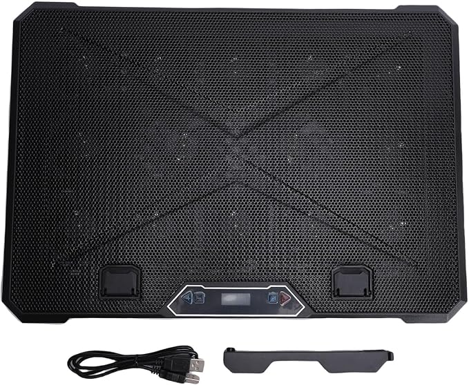 Laptop Cooling Pad RGB 10 Lighting Modes Ergonomic Design 8-Level Height Dual USB Ports for 12-19 Inch Laptops Supports Phone Stand Built from ABS and Aluminum (14 Fans)