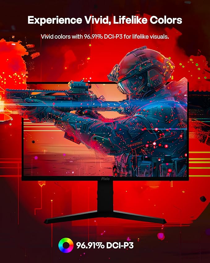 Pixio PX277 Prime Neo 27 inch 180Hz Refresh Rate QHD 1440p Resolution Fast IPS Panel 1ms GTG Response Time Gaming Monitor with Adaptive Sync