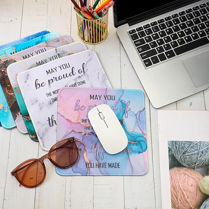 Kanayu 24 Pcs Medical Assistant Gifts Employee Appreciation Mouse Pads Bulk Employee Thank You Gifts for Coworker May You Be Proud Mouse Pad Marble Mousepad for Teachers Nurses Staff