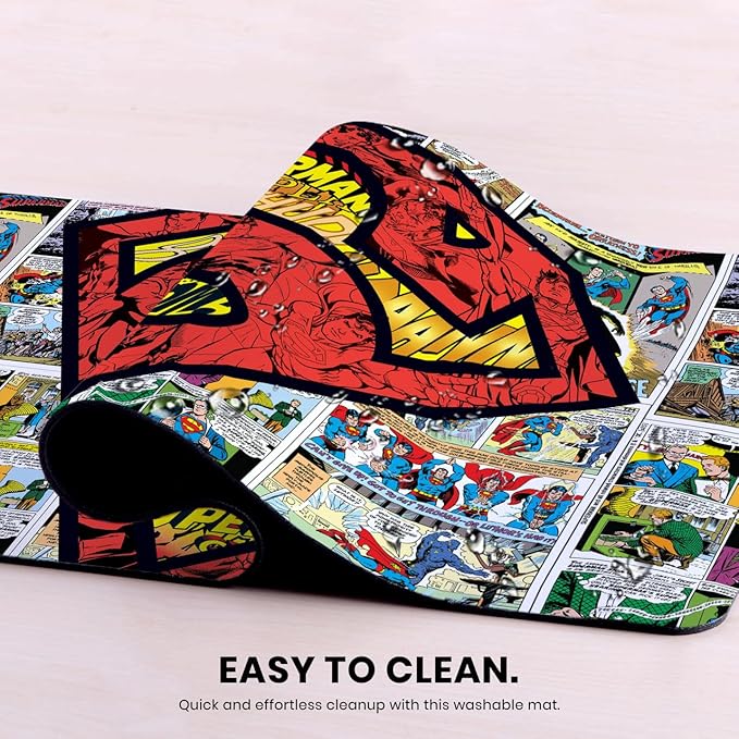 Head Case Designs Officially Licensed Superman DC Comics Collage Logos and Comic Book 23.62 x 11.81 x 0.12 inches (600 x 300 mm) - L Gaming Office Desk PC Keyboard Mouse Mat Pad