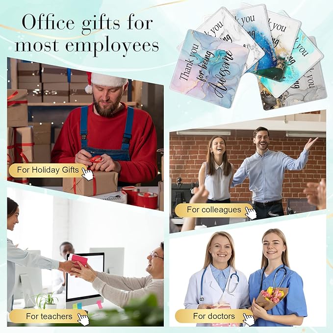12 Pcs Employee Appreciation Gift Bulk Mouse Pad Thank You for Being Awesome Gifts Non Slip Laptop Computer Marble Mouse Pad Thank You Gifts for Coworkers Employee Office Supplies