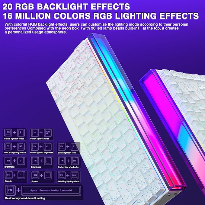 Aula Hero 84 HE - 75% Mechanical Gaming Keyboard Hall Effect Magnetic Switches Keyboard 8000Hz Polling Rate RGB Neon Light Box Hot-Swappable Side-Printed PBT Keycaps Gamer Keyboards for PC/Mac