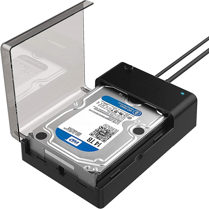 SABRENT USB 3.0 to SATA External Hard Drive Lay-Flat Docking Station for 2.5 or 3.5in HDD SSD [Support UASP] (EC-DFLT)