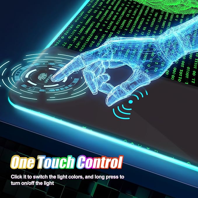 ToLuLu Wireless Charging RGB Gaming Mouse Pad 15W LED Mouse Mat with 30W Charger 14 Light Modes Large Mousepad Wrist Support Non-Slip Rubber Base Desk Mat Computer Keyboard Pad Right Left Brain