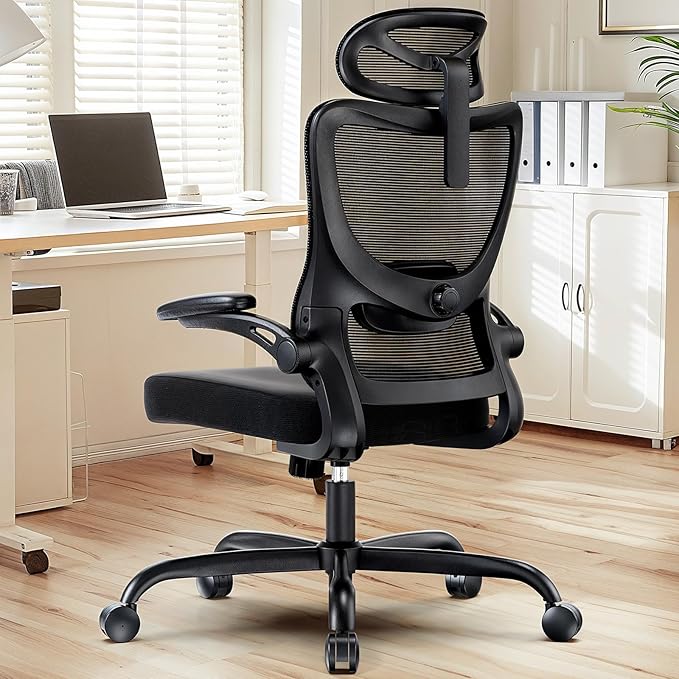 HUANUO Ergonomic Office Chair High Back Computer Desk Chair with Adjustable Lumbar Support and Headrest Comfy Gaming Chair with 3D Armrests Home Office Rolling Chair Max Load 300 lbs