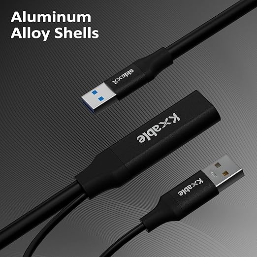 USB 3.0 Active Extension Cable 25 Feet Type A Male to Female Extender Cord USB Repeater Cable with Signal Booster &amp USB Power Supply for Laptop Hard Drive Printer Webcam Xbox VR PS4