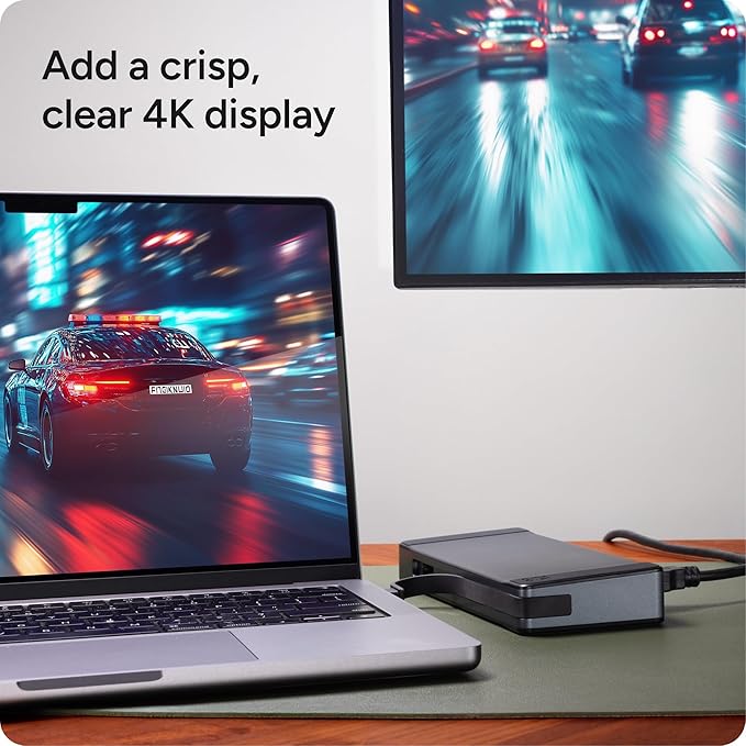 ZAGG 9-Port Hub – 2 USB-C 2 HDMI (4K 60Hz) 1 USB-A (10Gbps) Ethernet Audio Jack SD &amp MicroSD Card Readers - Multi-Device Connectivity for iPadOS ChromeOS Android Windows