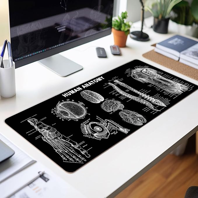 Human Anatomy Mouse Pad – Extra Large Desk Mat for Medical Students &amp Professionals Ideal Gift for Science Lovers Essential Computer Accessories for Study Work and Reference Purposes KMH