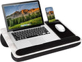 LAPGEAR Home Office Pro Lap Desk with Wrist Rest Mouse Pad and Phone Holder - White Marble - Fits up to 15.6 Inch Laptops - Style No. 91591