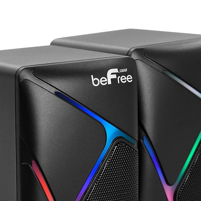 beFree Sound Dual Compact LED Gaming Speakers Black