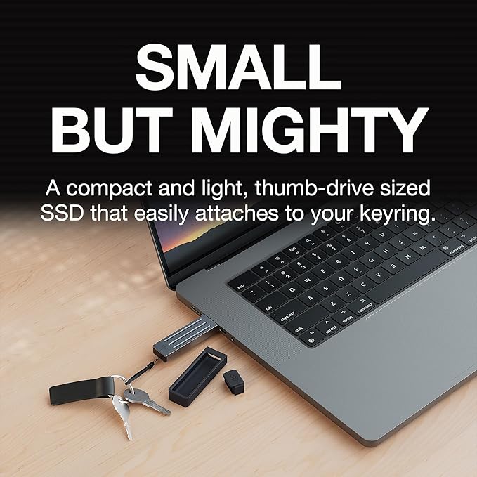 Seagate Ultra Compact 1TB Portable SSD 1000MB/s USB-C USB 3.2 Gen2 IP54 Water Dust and 3m Drop Resistant Windows/Mac/iPhone/iPad/Android Phone/Tablet/PS4/PS5/Xbox Compatibility (STMX1000400)