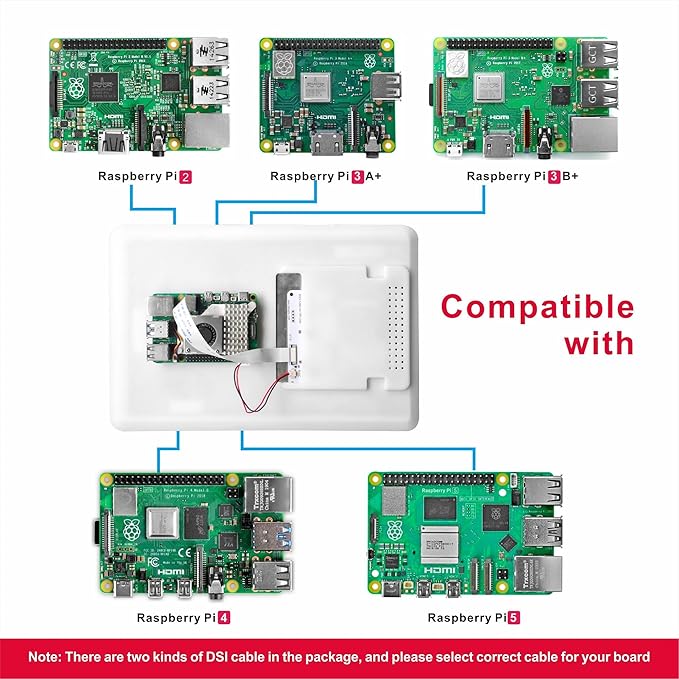OSOYOO 10.1 Raspberry Pi DSI Touchscreen Display | 800×1280 IPS Capacitive Touch | High-Speed 2/4-Lane MIPI DSI | Easy Driver Setup | Supports Pi 5/4/3/2 | Portable All-in-One Workstation