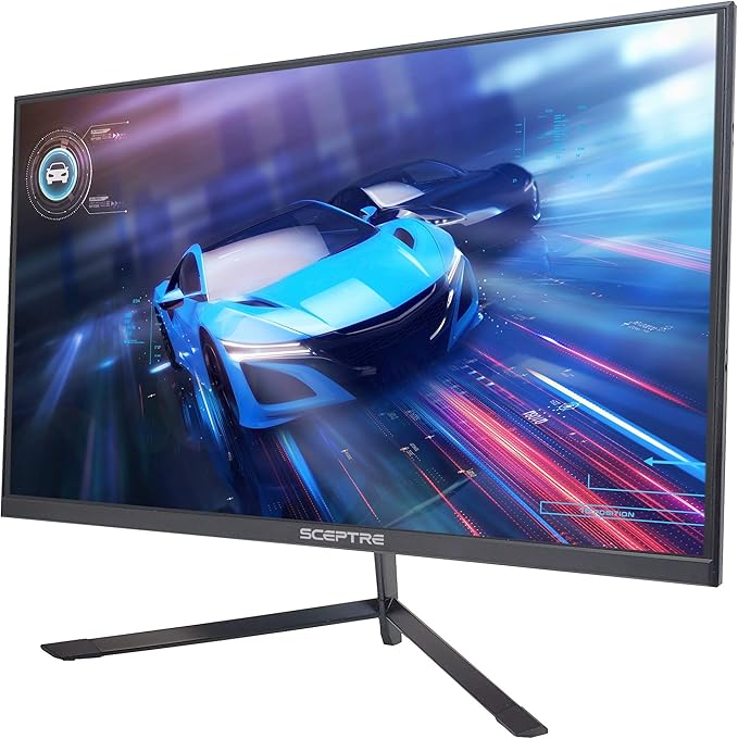 Sceptre IPS 24 LED Gaming Monitor 1ms HDMI DisplayPort up to 165Hz AMD FreeSync Premium Build-in Speakers Edgeless Machine Black 2021 (E248B-FPN168)