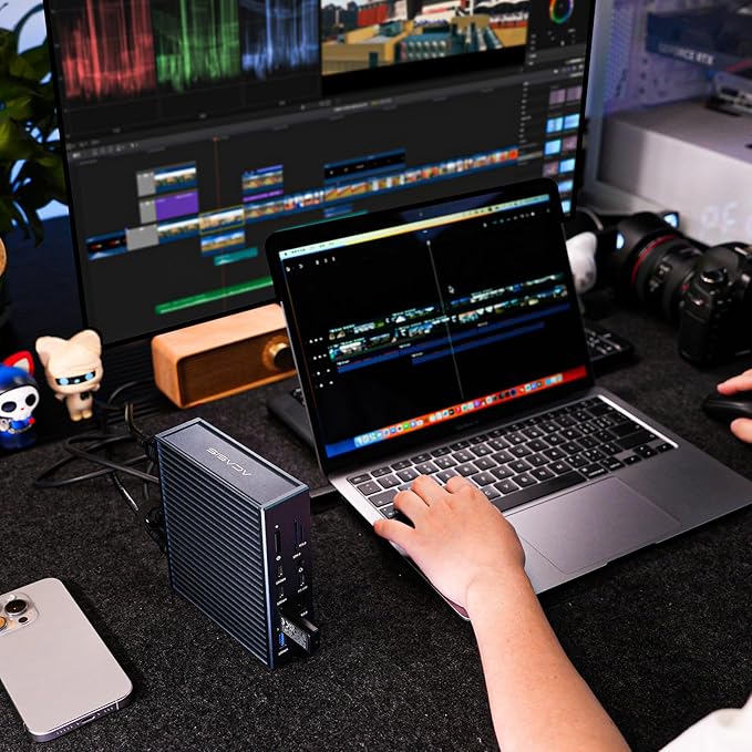 ACASIS Thunderbolt 4 Dock 21-IN-140gbps for MacBook Pro Docking Station Dual Monitor 8K60Hz HDMI 2.5 GbE Ethernet SD/TF 4.010Gbps 7*USB C/A 3.5mm Audio 40Gbps Dock for Mac/Dell/HP/Lenovo/ThinkPad