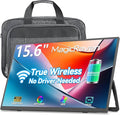 Wireless Portable Monitor for Laptop 15.6 Portable Monitor with Battery-1080P FHD Second Screen for Home &amp Office AirPlay &amp Miracast Casting No Cables or Drivers Needed(with Bag)