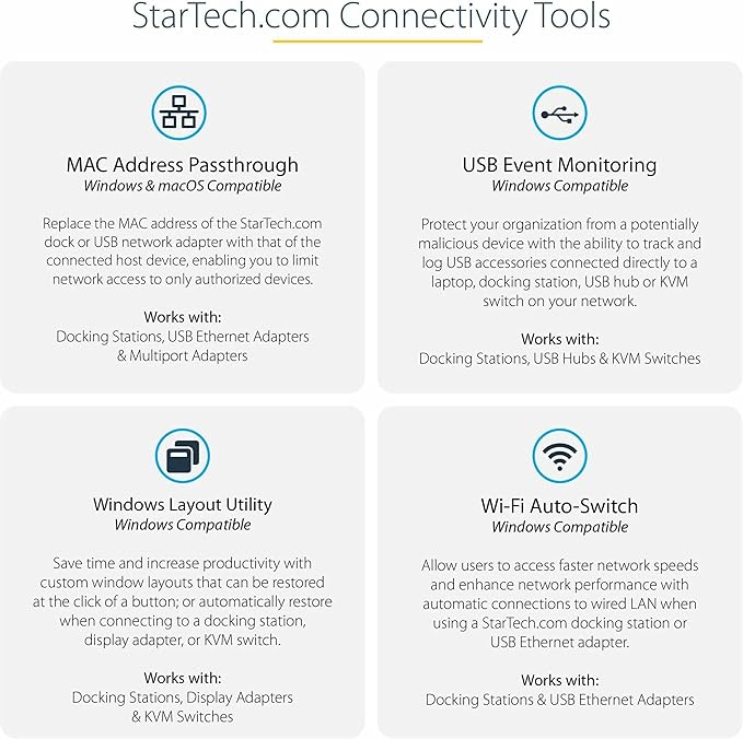 StarTech.com USB-C USB-A Dock - Hybrid Universal USB 3.0 Docking Station for USB-C or USB-A Laptop - Dual Monitor 4K 60Hz HDMI/DisplayPort - 6x USB-A GbE - USB 3.1/3.2 Gen 1 - Windows/Mac (DK30A2DHU)